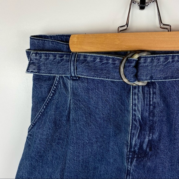 WE THE FREE Free People Jade Belted A Line Denim Skirt - Picture 3 of 7